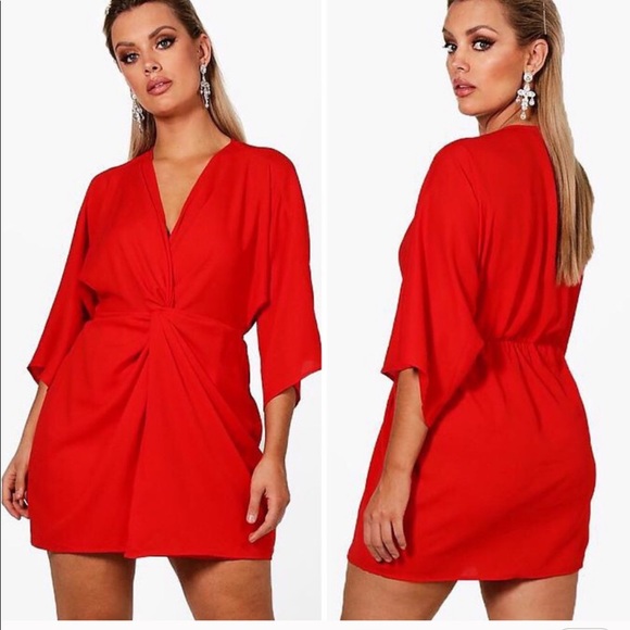 Boohoo Plus Dresses & Skirts - Boohoo Knot 3/4 Sleeve Dress